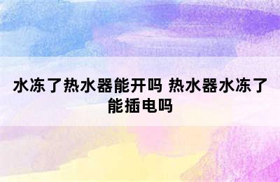 水冻了热水器能开吗 热水器水冻了能插电吗